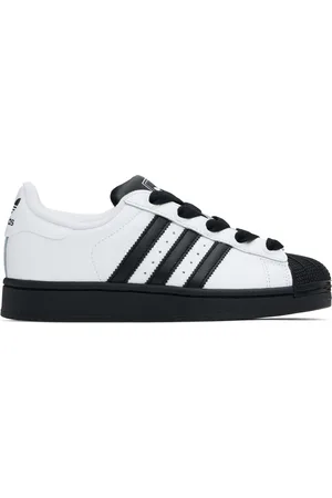 adidas Big Kids White & Black Superstar II Sneakers
