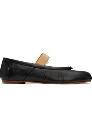 Maison Margiela Black Tabi Elastic Band Ballerina Flats