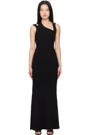 VERSACE Black Baroque Buckle Maxi Dress