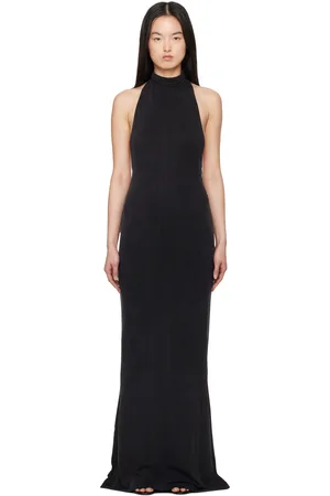 VERSACE Black Mock Neck Maxi Dress