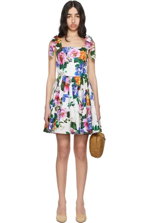 Dolce & Gabbana Multicolor Rose-Print Corset Minidress
