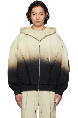 Feng Chen Wang Beige & Deconstructed Gradient Hoodie