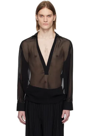 LGN LOUIS GABRIEL NOUCHI Black Sheer Shirt