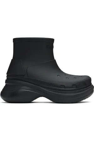 Balenciaga Black Crocs Edition Rubber Boots