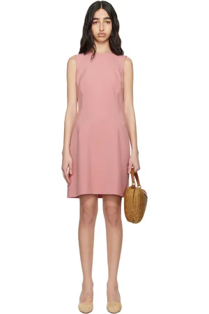Dolce & Gabbana Pink Wool Crepe Fit & Flare Minidress