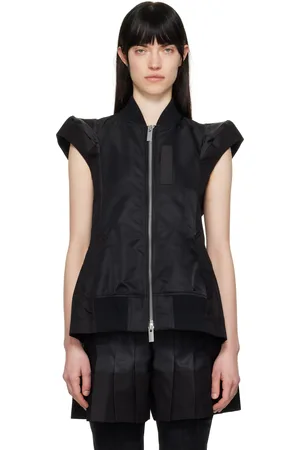 SACAI Black Nylon Twill & Gabardine Vest