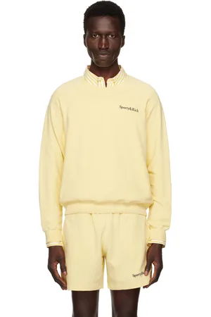 Sporty & Rich Yellow Serif Logo Sweatshirt