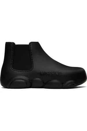 Moschino Black Gummy Ankle Boots