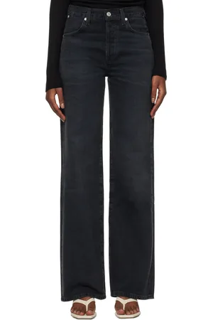 Citizens of Humanity Black Annina High Rise Wide Leg 33 Jeans
