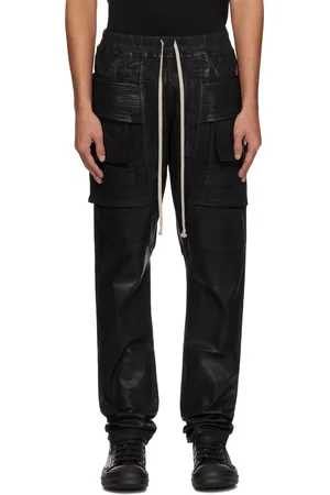 Rick Owens Black Hollywood Creatch Denim Cargo Pants
