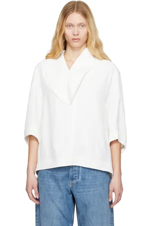 Bottega Veneta Off-White Grainy Viscose Linen Cocoon Shirt