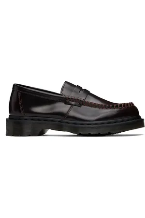 Dr. Martens Black & Red Penton Arcadia Leather Loafers
