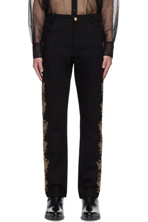 Ernest W. Baker Black Rose Studded Jeans
