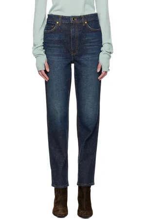 Khaite Navy Abigail Stretch Jeans