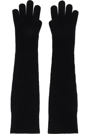 Totême Black Long Knit Gloves