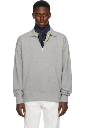 Kaptain Sunshine Gray Suvin Sweat Halfzip Pullover Polo