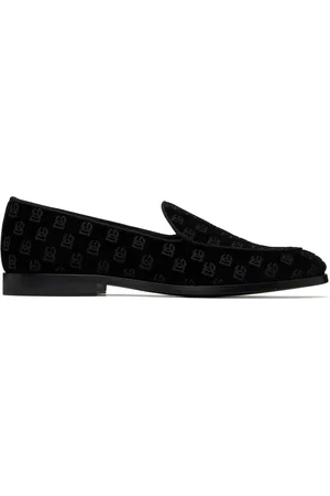 Dolce & Gabbana Black Velvet Slippers