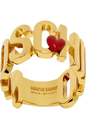 Moschino Gold Heart Logo Ring