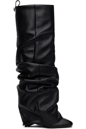 The Attico Black Rea Tube Tall Boots