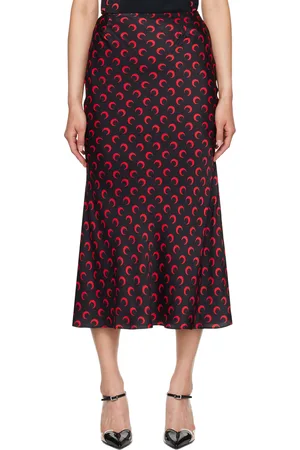 Marine Serre Black All Over Moon Midi Skirt