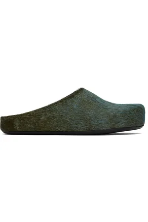 Marni Blue Long Hair Calfskin Fussbett Slip-on Loafers
