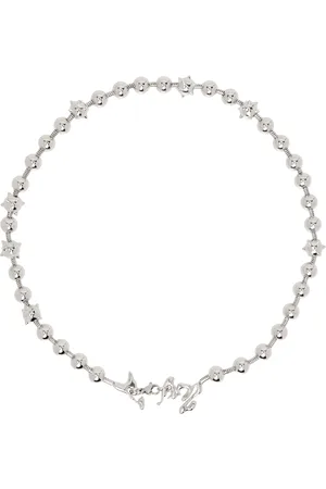 PAM PERKS AND MINI Silver Lunacy Celestial Orbs Ball & Chain Necklace