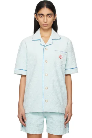 Casablanca Blue Monogram Towelling Shirt