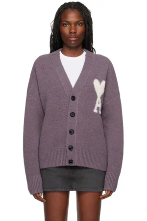 Ami Purple Ami de Coeur Cardigan