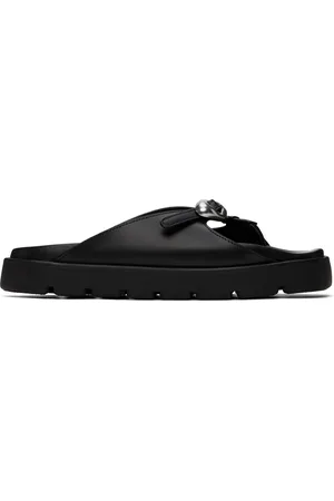 Alexander Wang Black Dome Flatform Leather Sandals