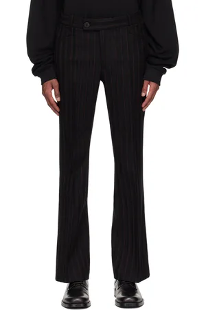 Ernest W. Baker Black Pin Stripe Flare Trousers