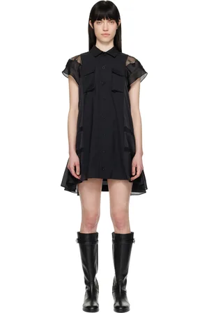 SACAI Black Suiting & Satin Minidress