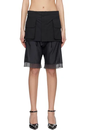 Maison Margiela Black & Gray Skirt-Overlay Shorts