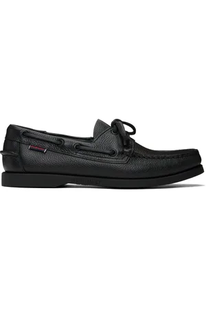 SEBAGO Black Portland Martellato Boat Shoes