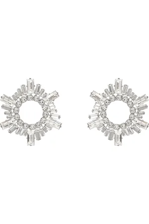 Amina Muaddi Silver Begum Mini Earrings