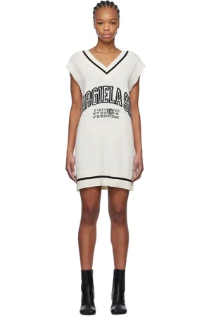Maison Margiela Off-White Varsity Minidress
