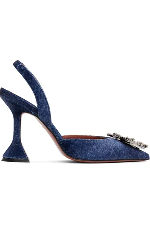 Amina Muaddi Blue Begum Sling Heels
