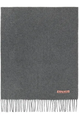 Acne Studios Gray Oversized Fringe Wool Scarf