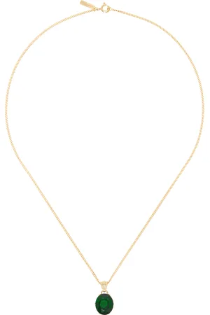 Ernest W. Baker Gold Oval Stone Necklace