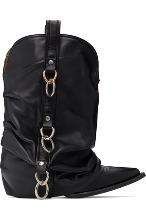 R13 Black Harness Low Rider Cowboy Boots