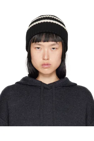 Totême Black Striped Beanie