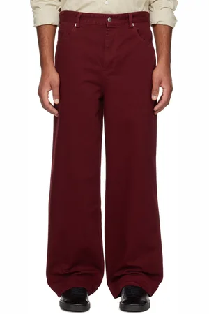 Maison Kitsuné Red Relaxed Overdye Denim Jeans
