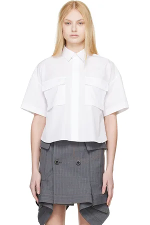 SACAI White Spread Collar Shirt