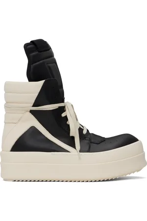 Rick Owens Black & Off-White Hollywood Mega Bumper Geobasket Sneakers