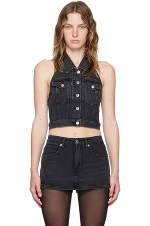 Alexander Wang Black Halter Denim Vest