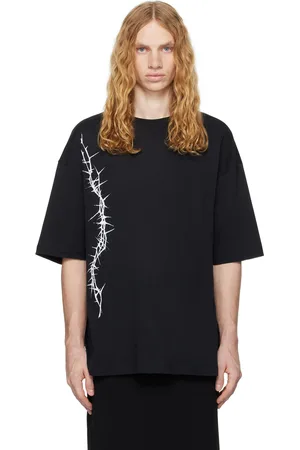 ANN DEMEULEMEESTER Black Dieter Printed High-Comfort T-shirt