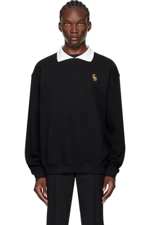 Ernest W. Baker Black Embroidered-Logo Polo