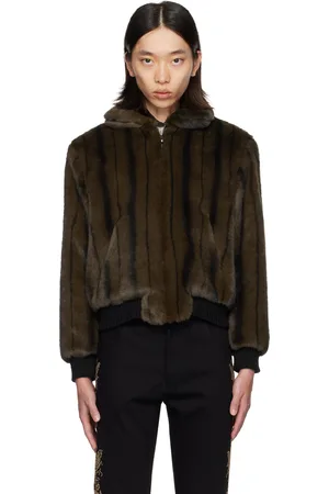 Ernest W. Baker Brown Harrington Faux-Fur Jacket