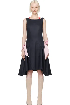 Caro Editions Navy Margrethe Midi Dress