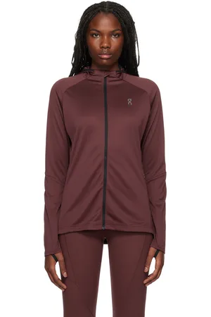 On Running Burgundy Climate Zip Hoodie