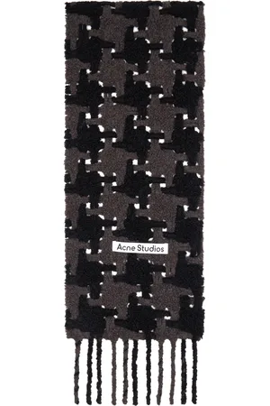 Acne Studios Black & Grey Houndstooth Scarf
